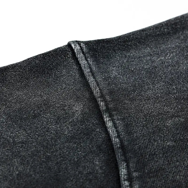Men’s Hip Hop 2024 Winter Street Wear Oversize Hoodie Sportswear Harajuku Retro Pattern Washed Cotton Hoodie Unisex