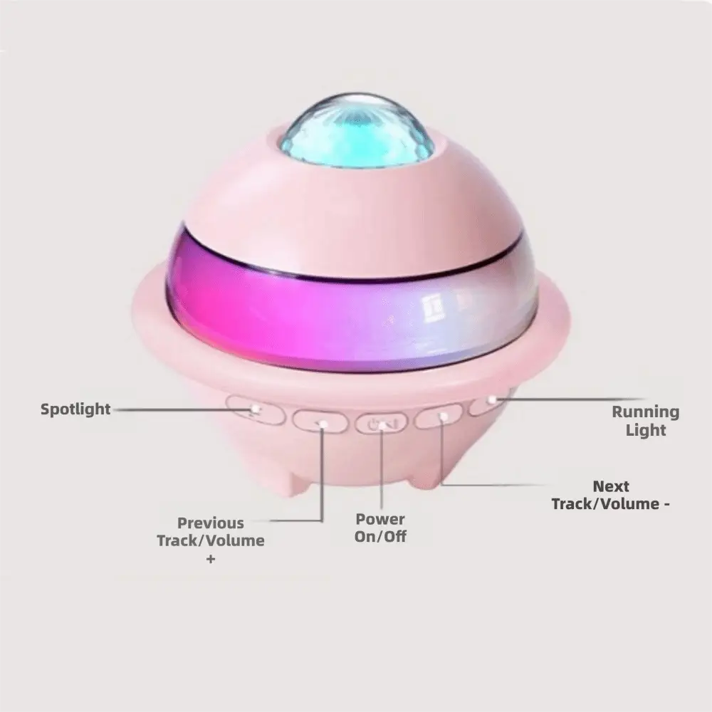 Karaoke Machine Mini Bluetooth Speaker with Projector Night Light Subwoofer Wireless Dual Microphones Stereo Surround Singing
