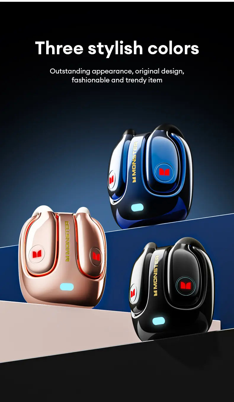 Choice Monster MQO22 New OWS Bluetooth 5.4 Headphones HIFI Sound Quality Stereo Music Gaming Headset Waterproof Sports Earbuds