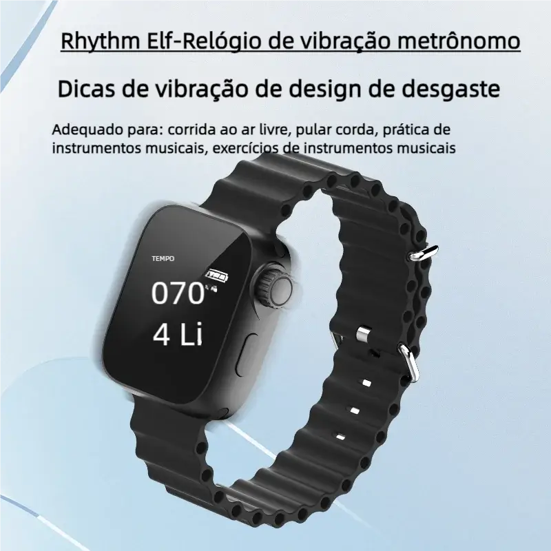 Wearable Vibrating Metronome Watch Adjustable Strap for Running Music Practice Guitar Drums Violin Piano Cello