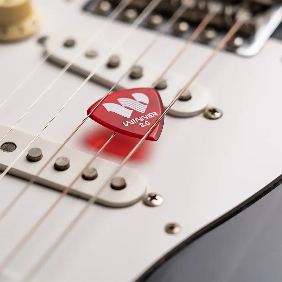 Winner Hybrid Polycarbon Guitar Picks 6/12Pcs 2.0MM for Acoustic Electric Guitar with Round Metal Box Guitar Accessories