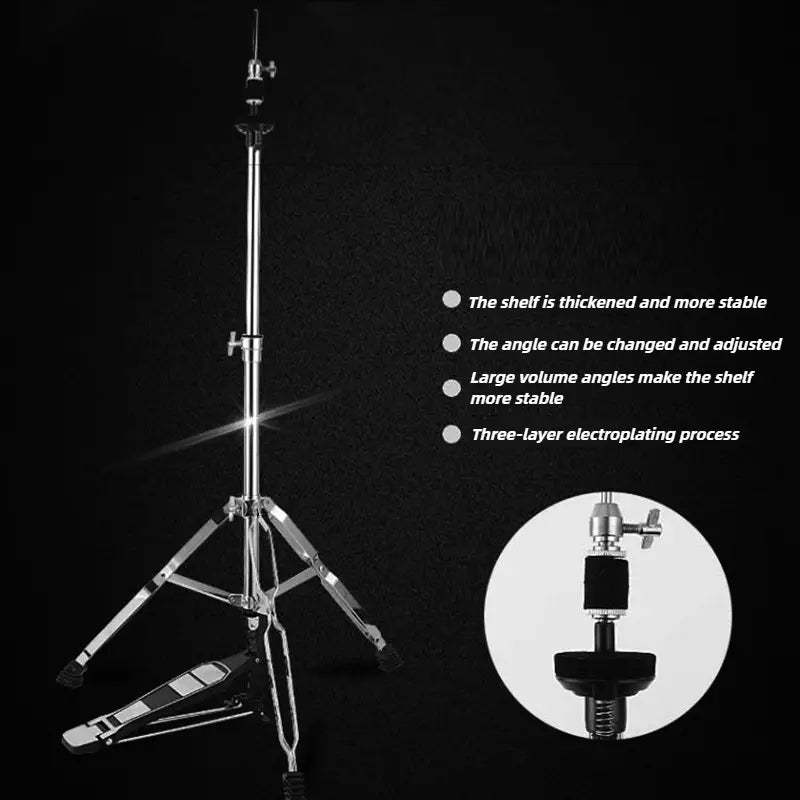 Metal Cymbal Stand 14 Inch Hi-Hat Triangle Support Bracket Height Adjustable Cymbals Rack Professional Jazz Drum Accessories