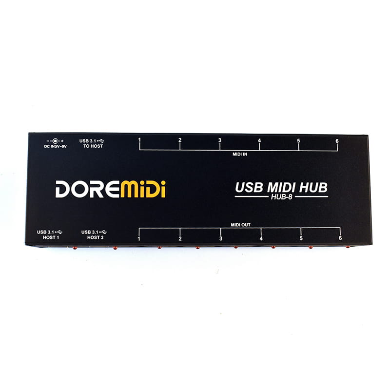 DOREMiDi HUB-8 6x6 MIDI Interface Host x2 MIDI Hub Box 96 Channels
