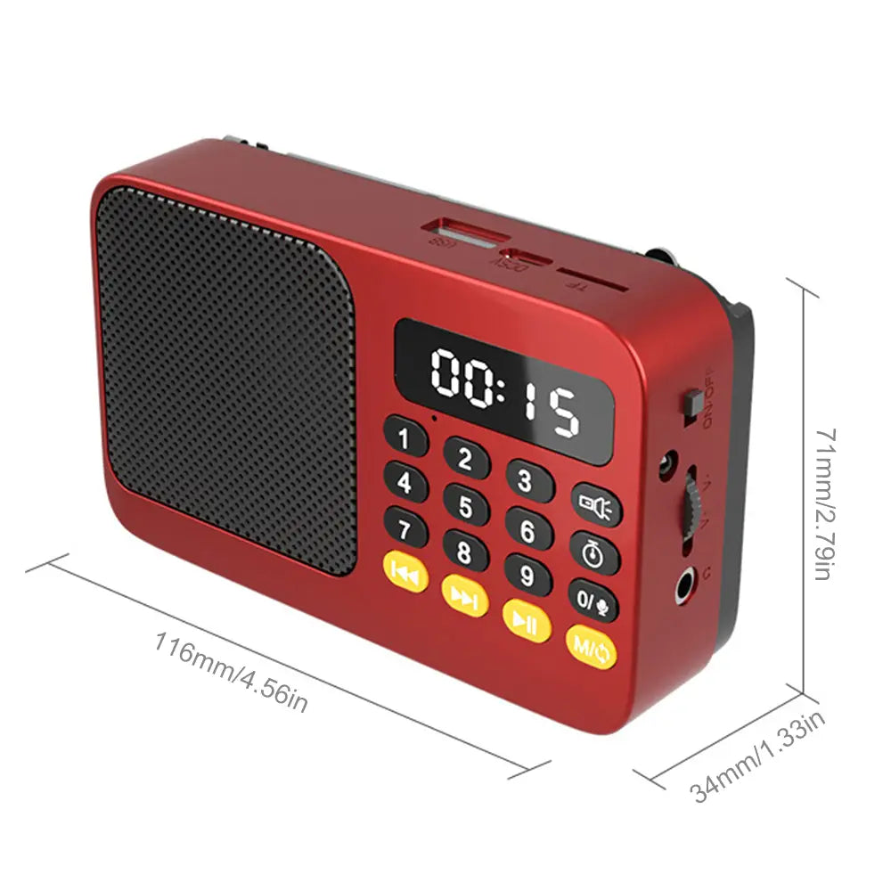 Handheld Rechargeable Digital FM USB TF MP3 Player Portable Radio Music Player Speaker Devices Supplies With LED Display Radio