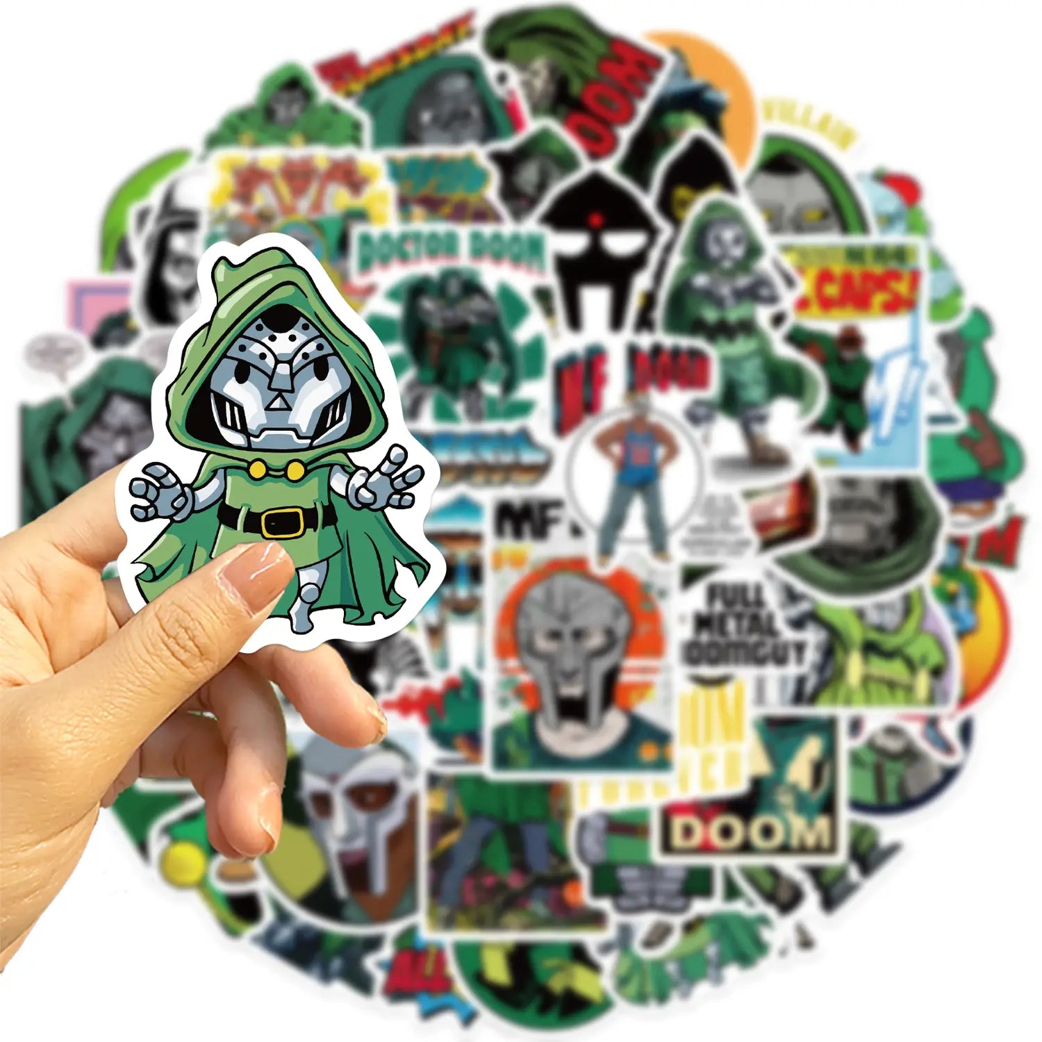50PCS Hip Hop Rapper Mf Doom Stickers Singer Graffiti DIY Skateboard Phone Luggage Laptop Guitar Toys Decals Sticker For Fan