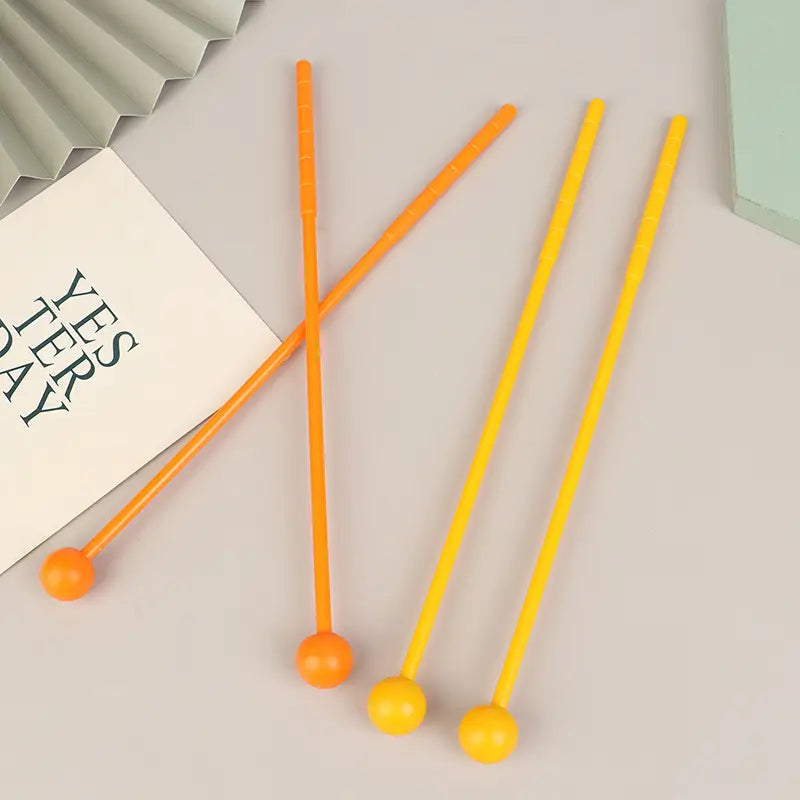 2Pcs 31.0*2.0cm Percussion Drum Sticks Mallets Drumsticks Adults Kids Stick Mallet Plastic Musical Instrument Children’s Toys