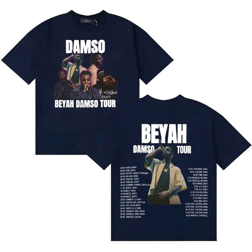 Summer Singer Damso 2026 Fashion T Shirt Men Women Hip-Hop French Rapper High Quality Streetwear Double Sided Tops Y2k Teenagers