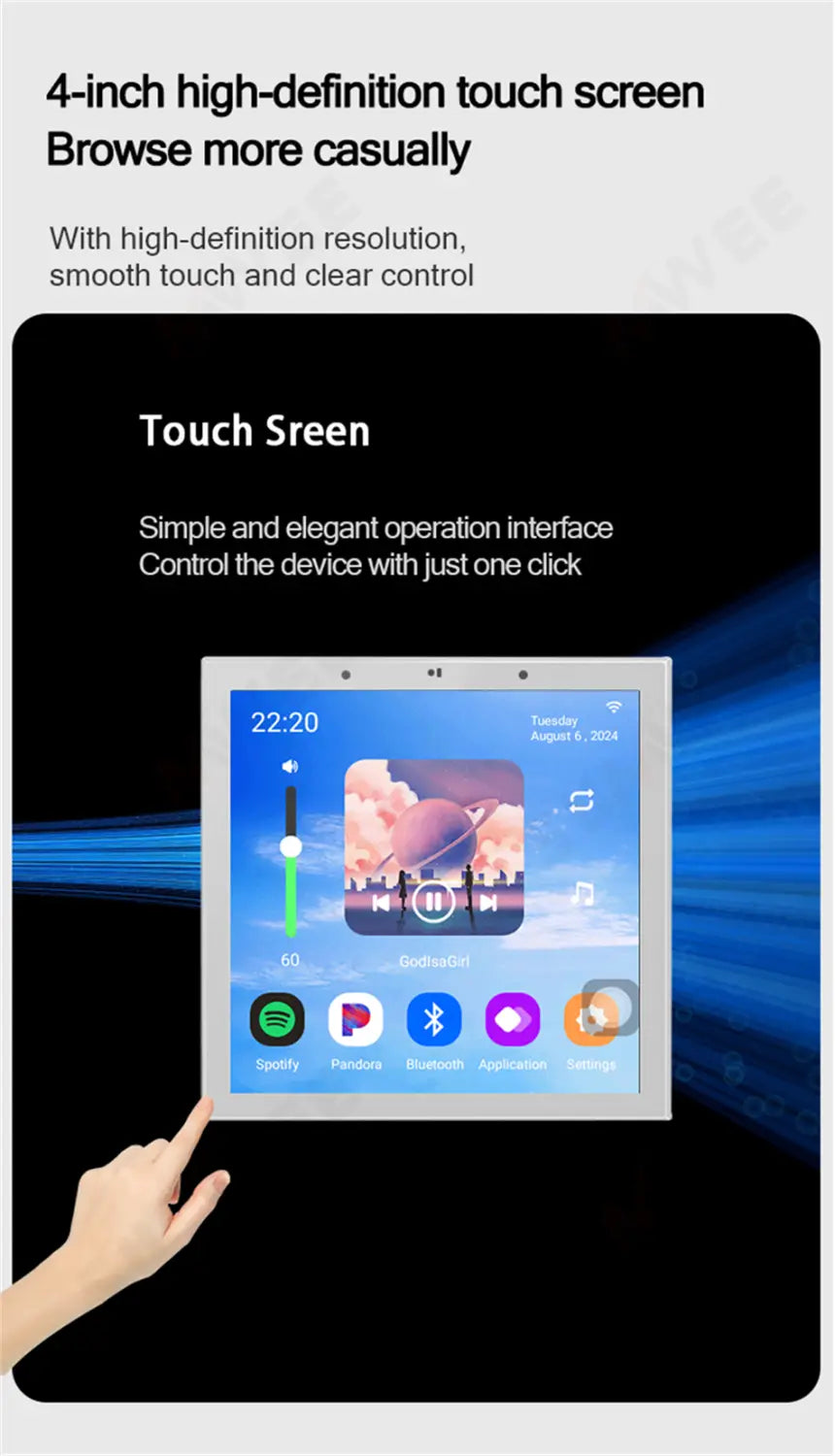 Smart Audio System TUYA Home Sound in Wall Amplifier Android 11 system WiFi Bluetooths Amp with Stereo Ceiling Speaker Kit Hotel