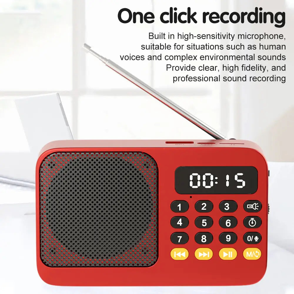 Handheld Rechargeable Digital FM USB TF MP3 Player Portable Radio Music Player Speaker Devices Supplies With LED Display Radio