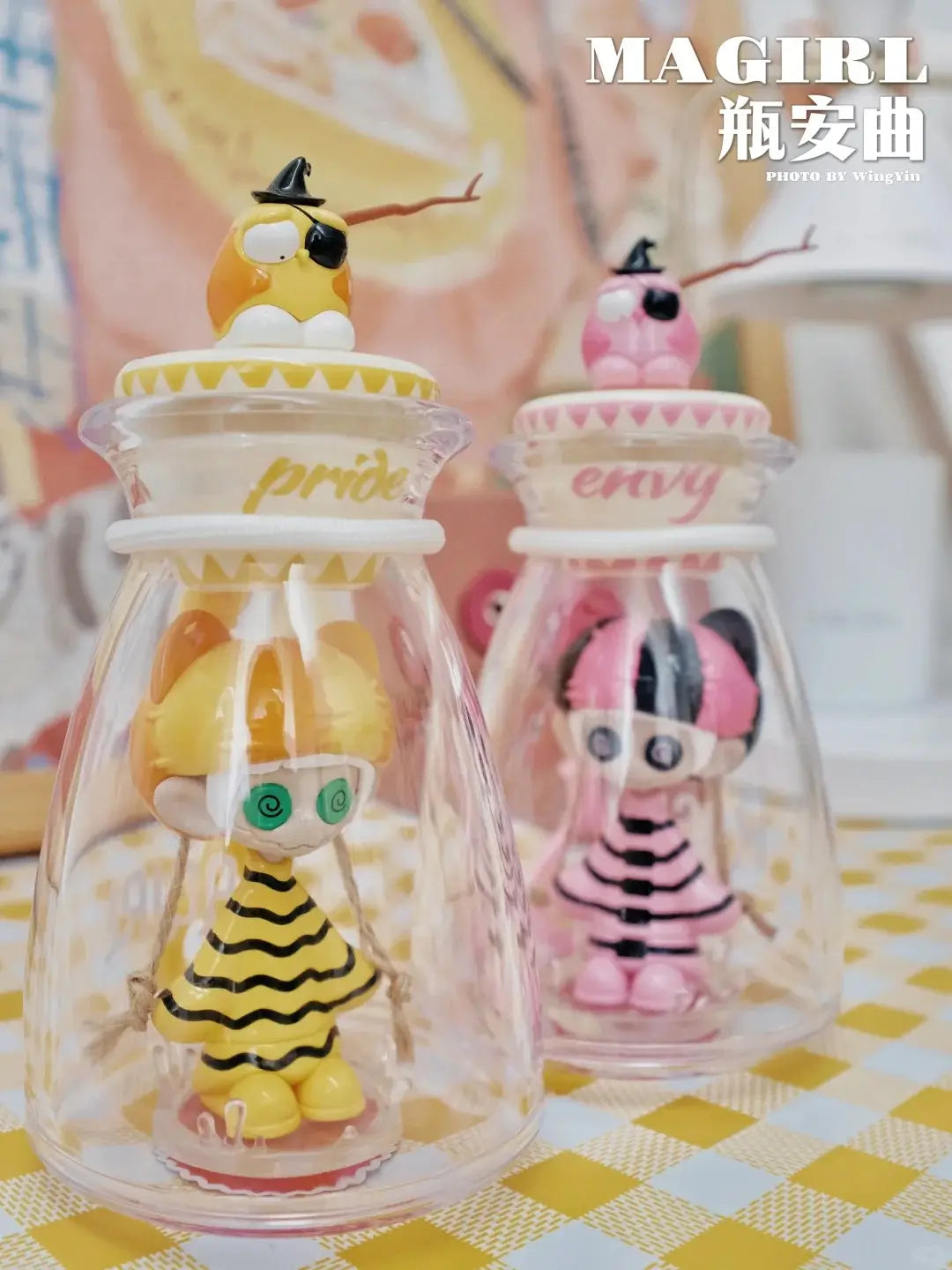 Bottle Music Blind Box Toy Glow In The Dark Cute Horror Figure Model Gift For Birthday Party Decor Christmas Halloween Gift Toy