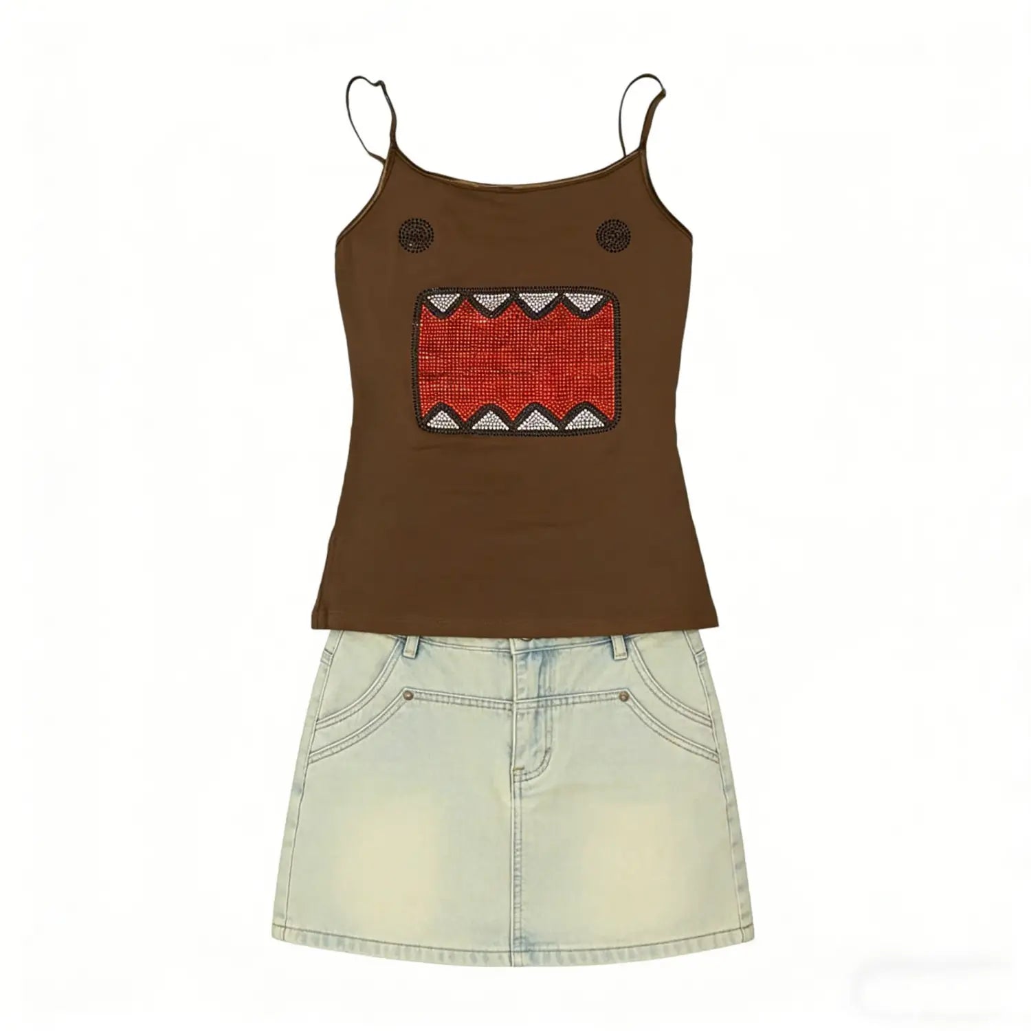 European and American personalized hip-hop style niche design hot diamond suspender sexy spicy girl slim fit