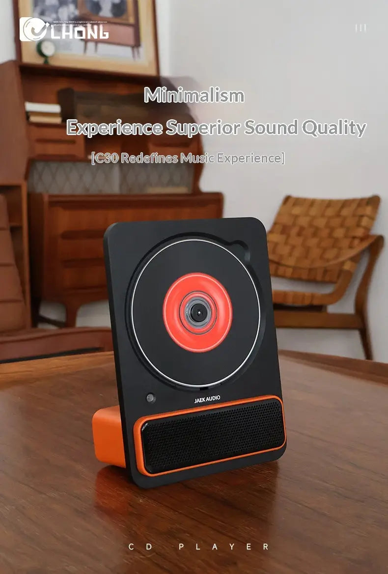 JAEK AUDIO C30 CD Player Wireless Bluetooth Minimalist Music Album Player HiFi Audio All-in-one Machine Phonograph Record Player
