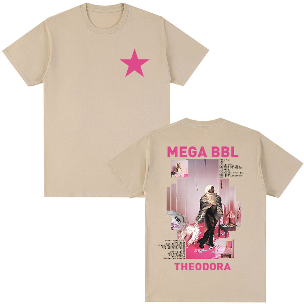 Rapper Theodora Mega Bbl Album T-shirt Men Women Hip Hop Fashion T Shirt Casual Cotton Loose Short Sleeves T-shirts Streetwear