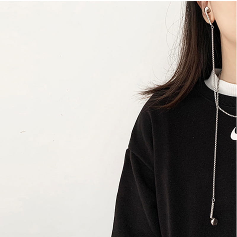 Fashion Hip-Hop Rock Trend Music Headphones Earplugs Metal Pendant Necklace Men and Women Punk Hip-Hop Party Jewelry