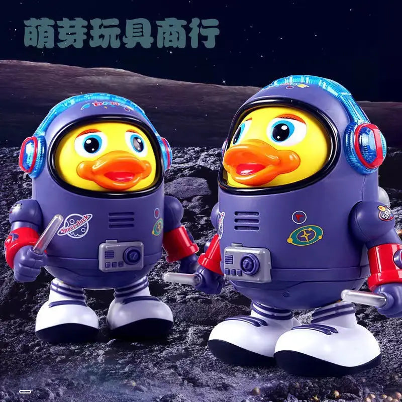 Cartoon Space Duck Dancing Astronaut Electric Dancing Colorful Flashing And Sound Musical Interactive Educational Toys Kids Gift