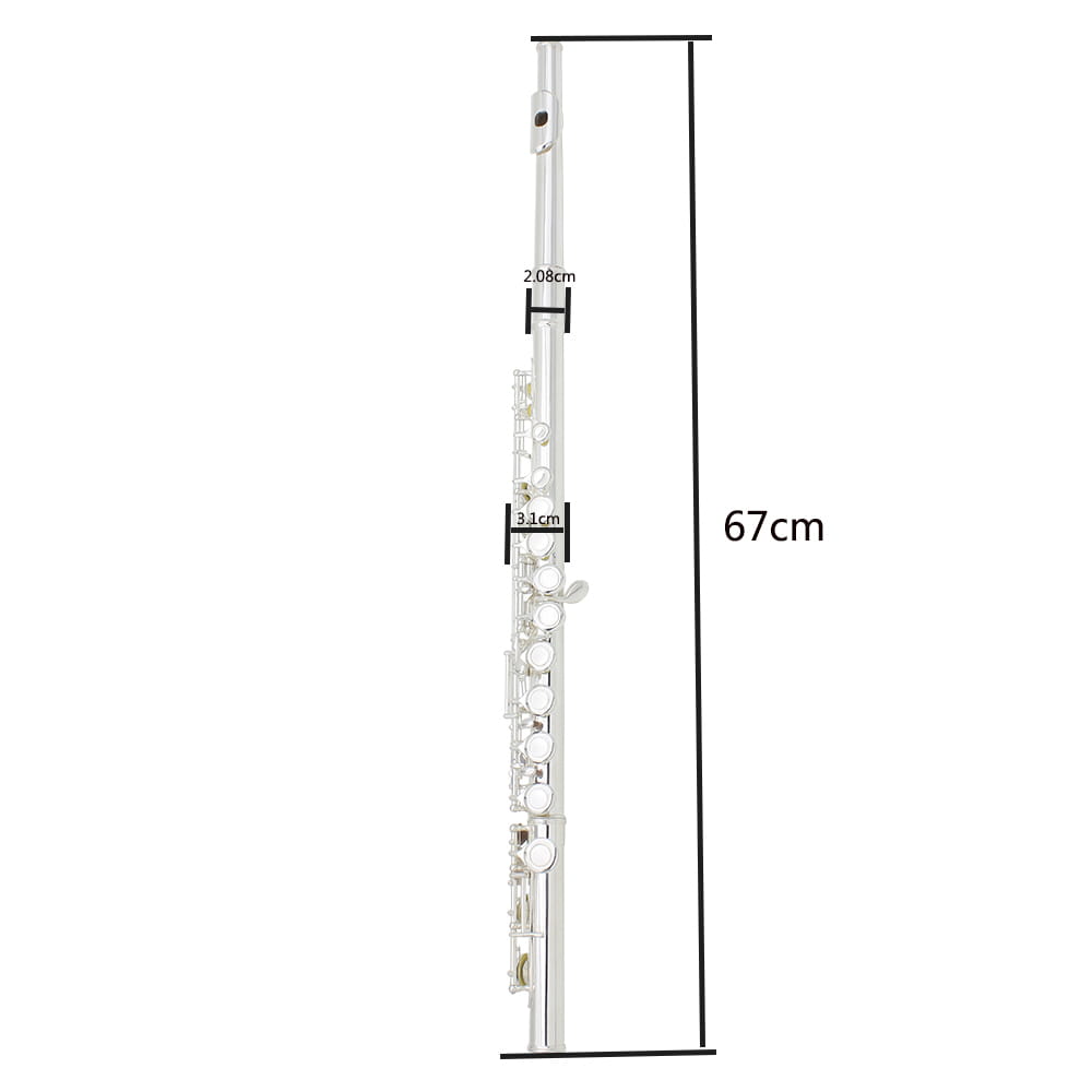 SLADE 16 Closed Open Holes C Key Professional Transverse Flute Concert Musical Instrument with Box Cleaning Cloth Stick Gloves