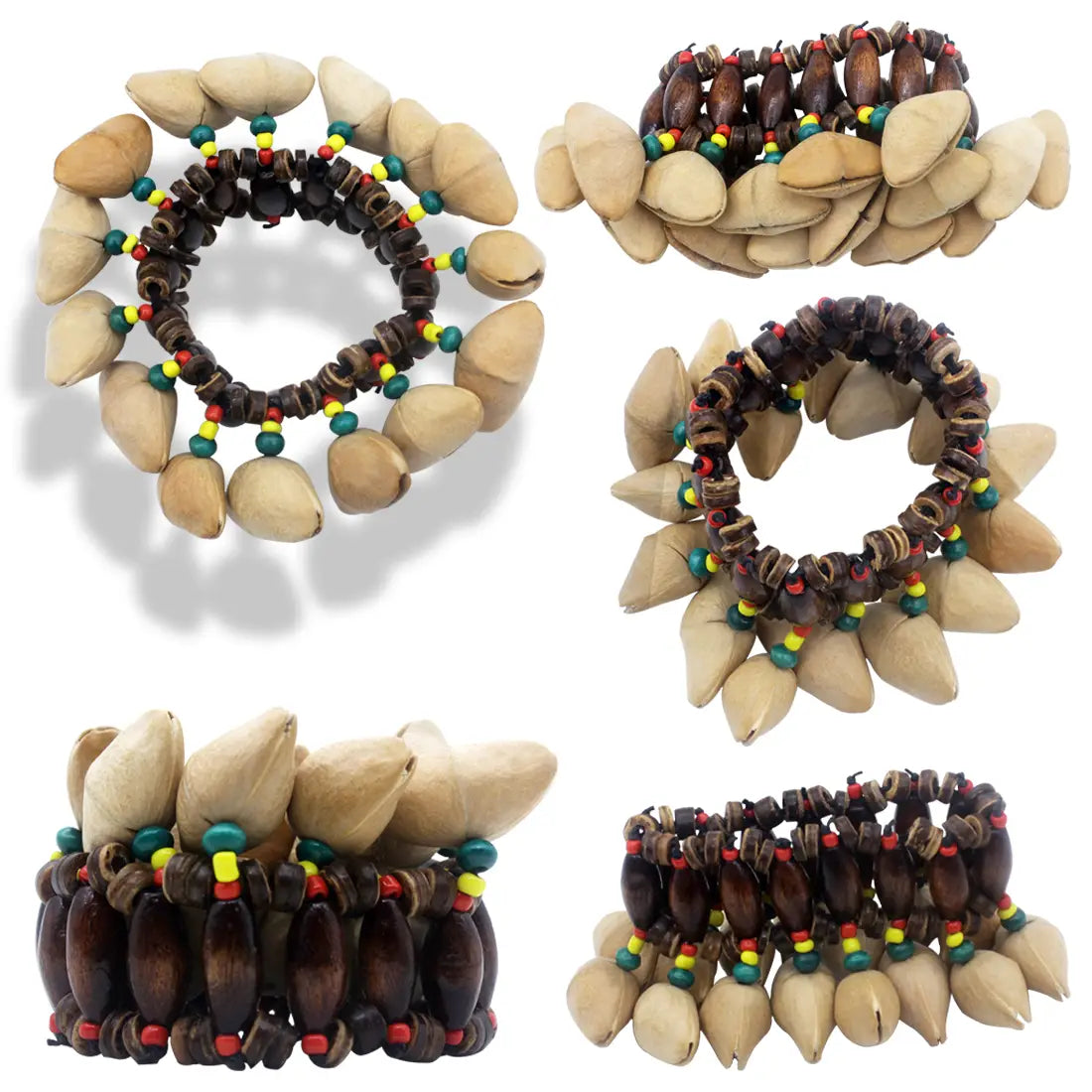 Handbells Handmade Nuts Shell Bracelet Handbell for Djembe African Drum Conga Percussion Accessories Gift Musical Instrument