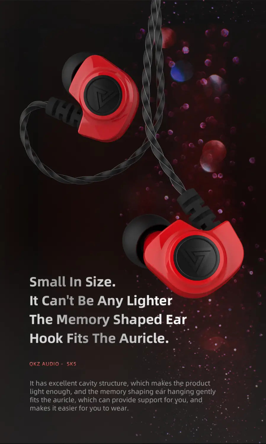 Original QKZ SK5 Wired Earphones In-ear 3.5mm AUX With MIC Noise Reduction HD Call HIFI For Game Music Sports Fashion Design