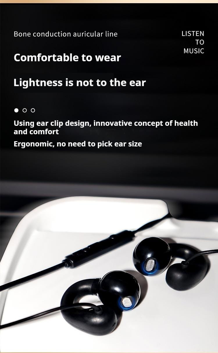 Clip-on Wired Headphones type C&3.5mm Stereo Sports Music Earbuds Handfree Sport Gamer Headset Earphones with HD mic For Samsung