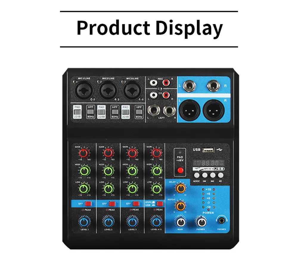 HD A4 A5 Sound Card Mixing Console Mixer Professional Audio 4 5 Channel Sound Mixer For Live Streaming DJ Audio Equipment