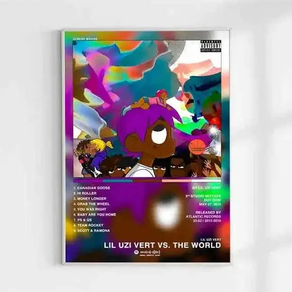 American Hip Hop Rapper Lil Uzi Vert Music Album Cover Pink Tape Posters Canvas Painting Posters and Prints Wall Art Picture