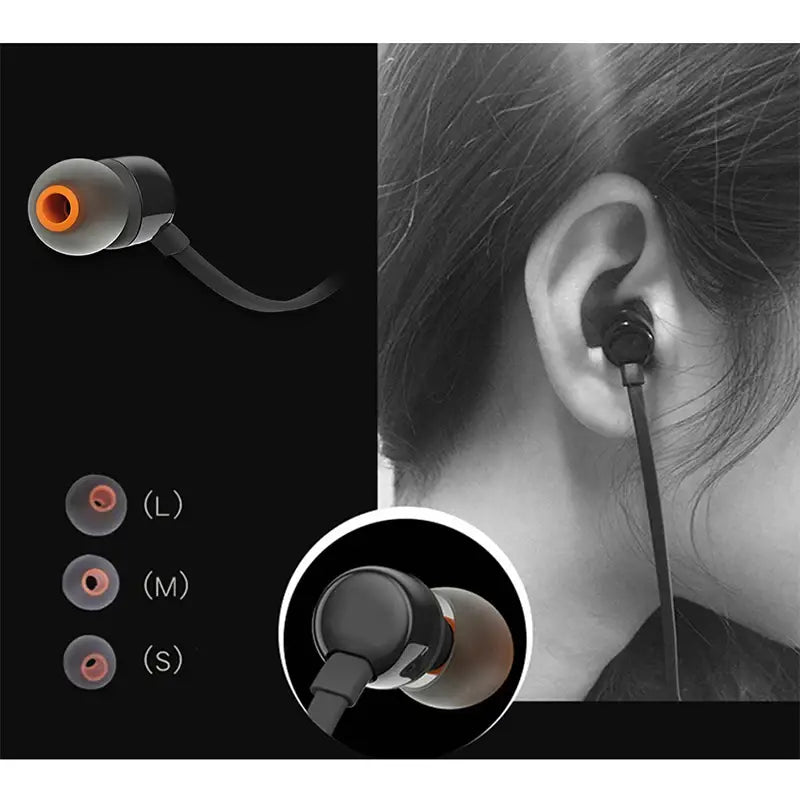 New T110 3.5mm Wired Earphones True Stereo Music Deep Bass Earbuds Sports Headset In-line Control Handsfree with Microphone