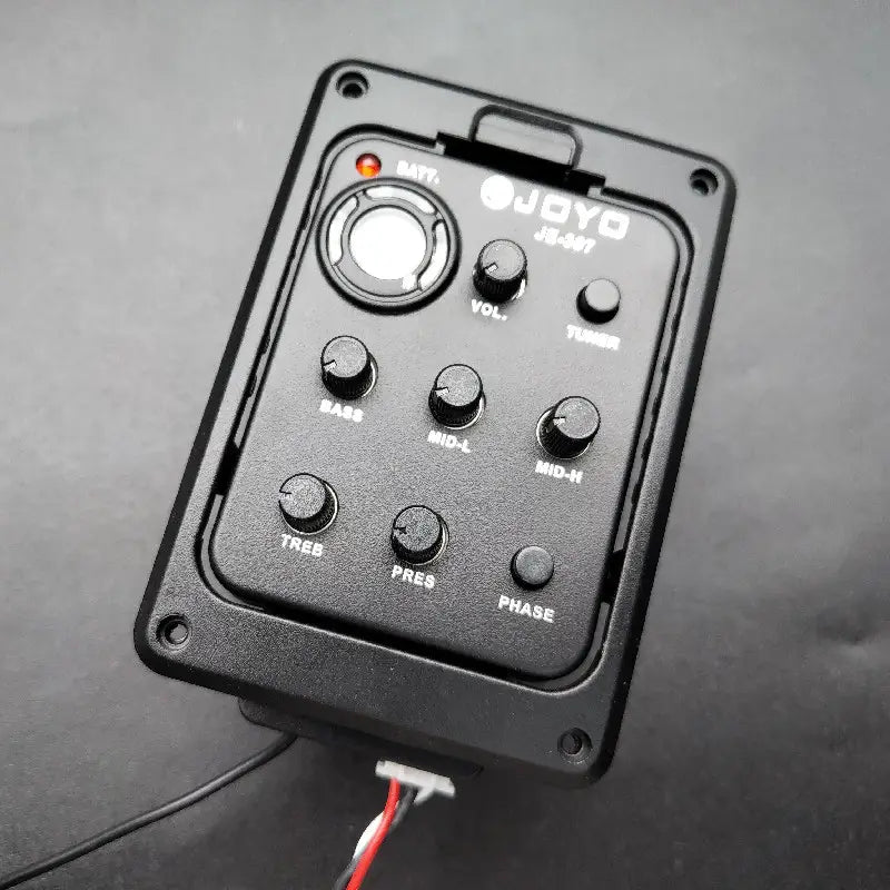 JOYO JE-307 5-Band Preamp EQ with Tuner Pickup for Acoustic Guitar with Soft Piezo Black