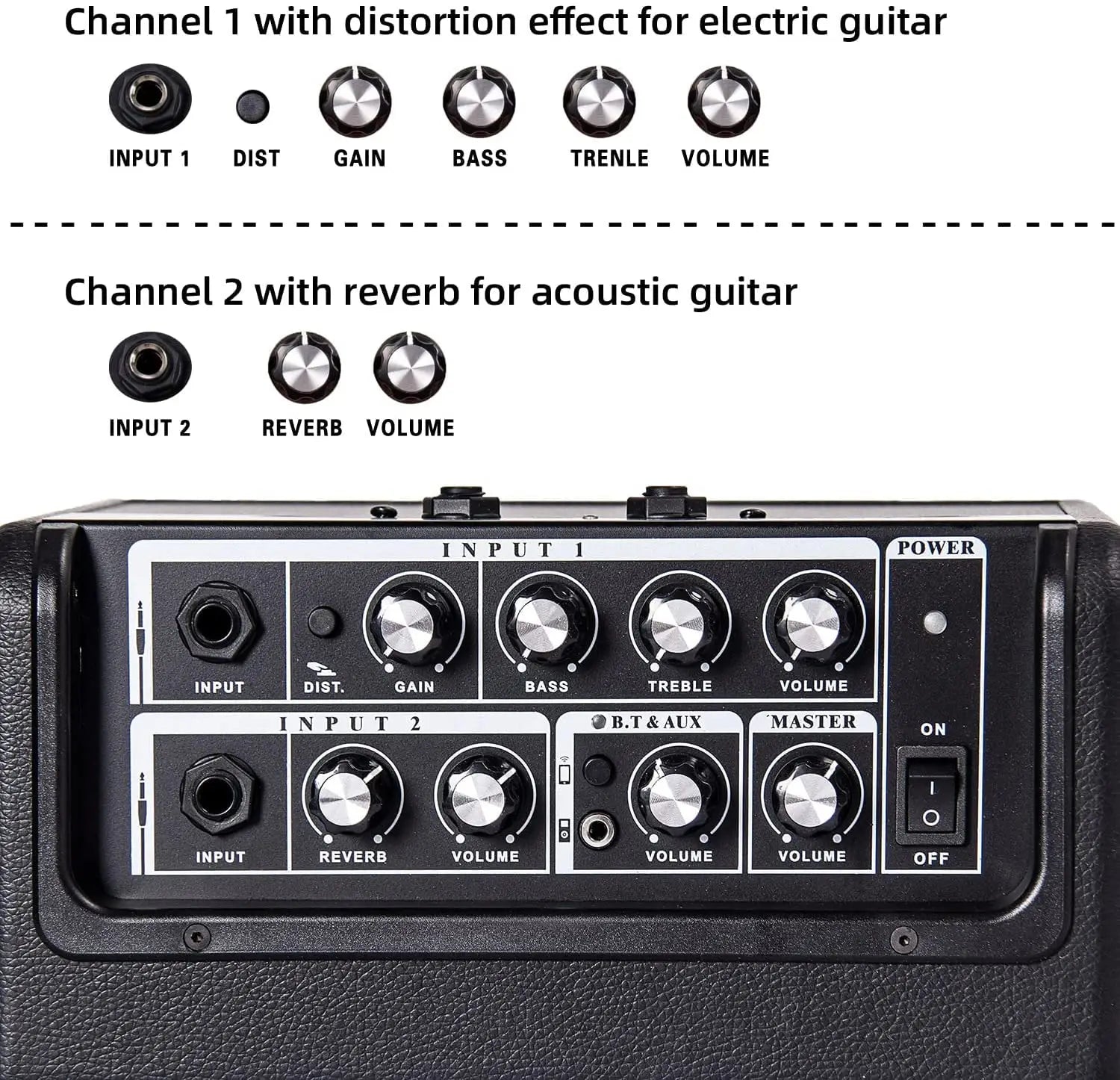 Coolmusic-Stringed Music Instrument Electric Guitar Amplifier Rechargeable 15W Headphone Wireless Connect Distortion