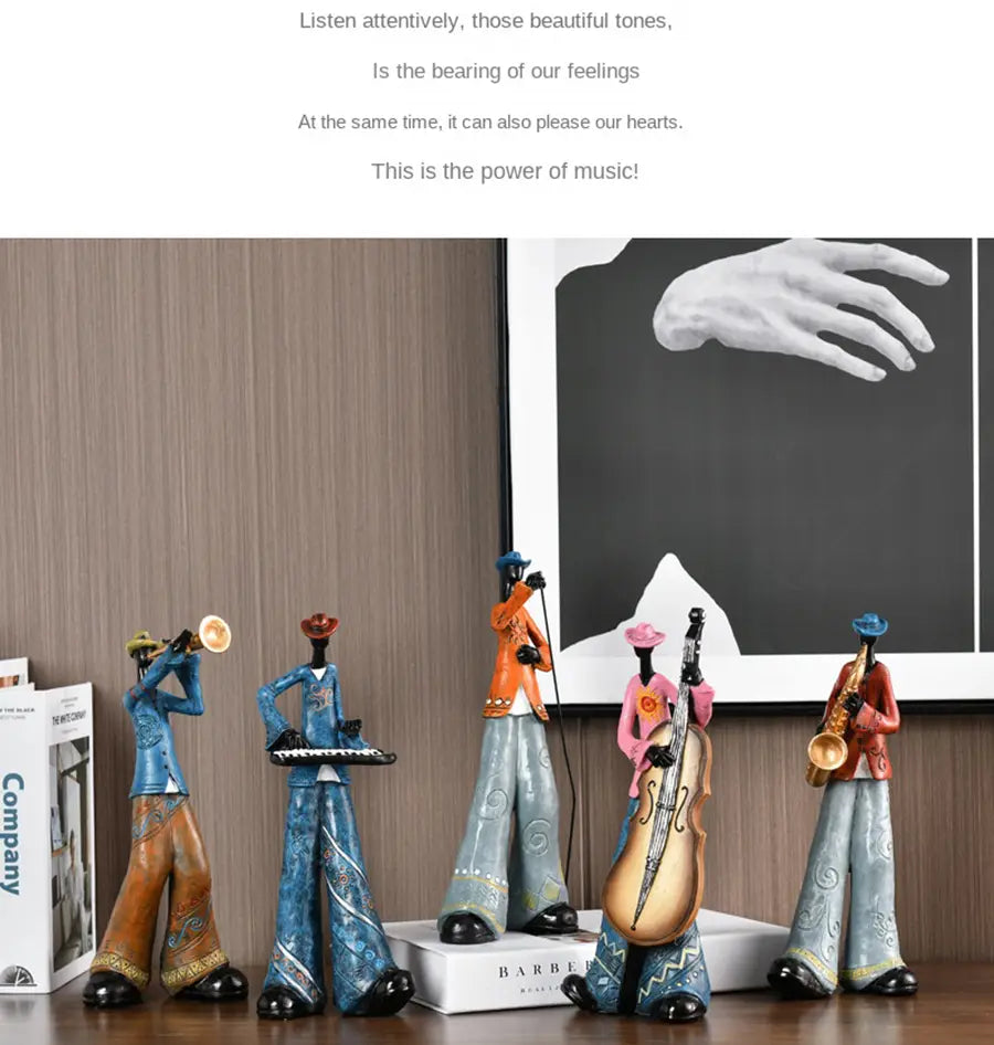 Creative American Band Decoration Musical Instrument Model Living Room Porch Study Nordic Arts And Crafts Statue Sculpture Home