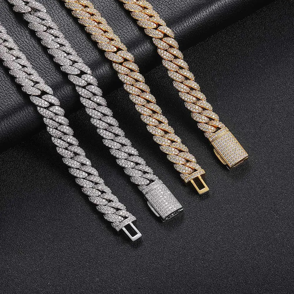 10mm Hip Hop Cubic Zircon CZ Iced Out Bubbles Cuban Link Chain Necklace For Men Women Jewelry Birthday personalized Gift