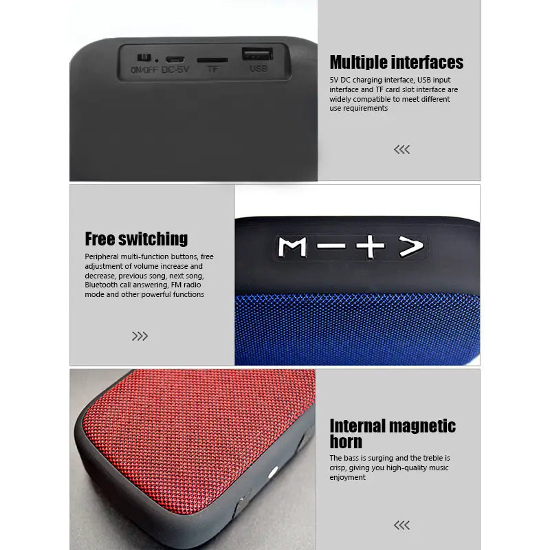 TWS Speakers Portable Bluetooth Speaker Outdoor Mini Loudspeaker HD Subwoofer 3D Stereo Music Player Surround HiFi Audio Player