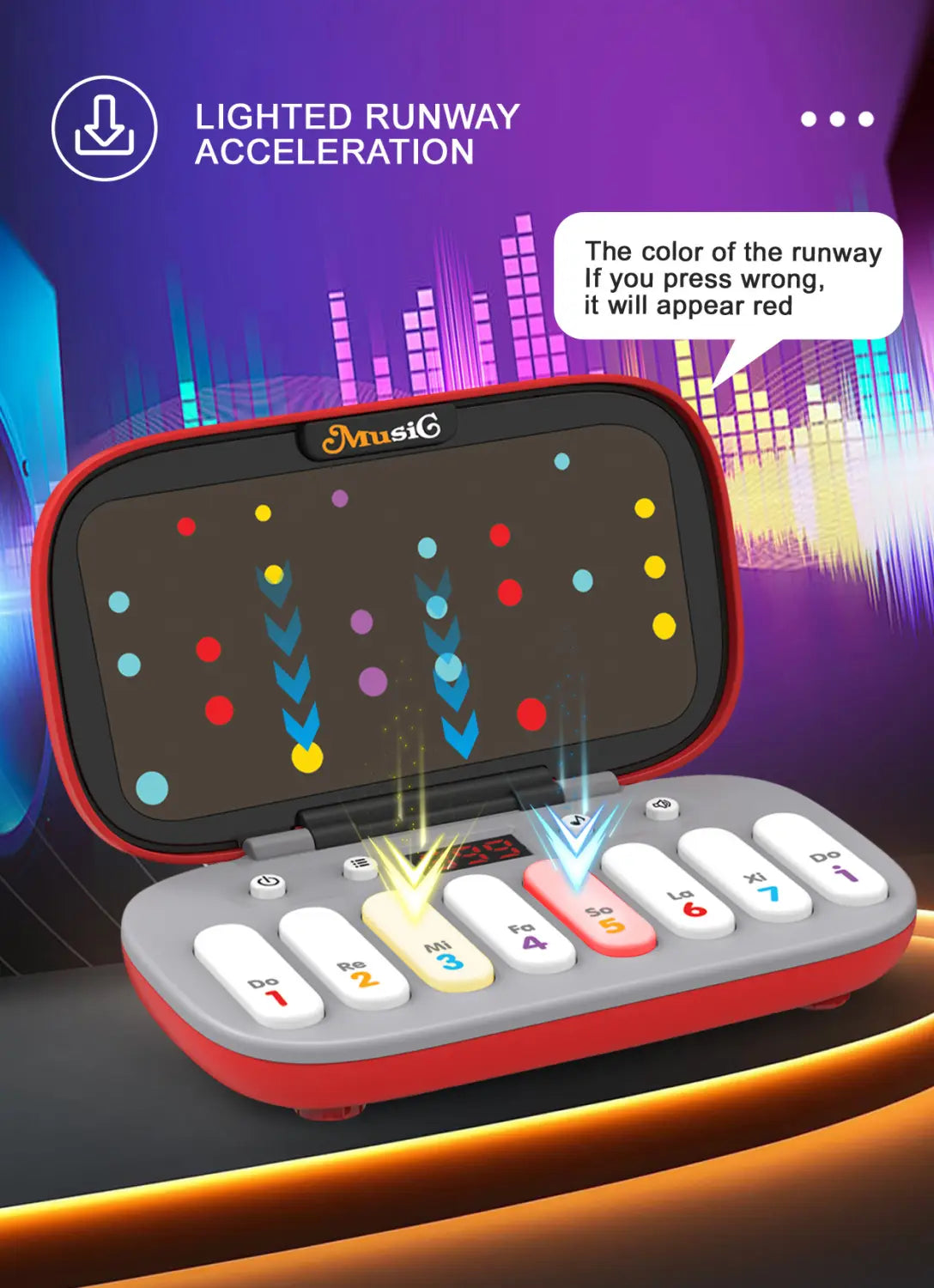 Rhythm Electronic Keyboard Rhythm Master Piano Game Console Portable Puzzle Adventure Game Parent-Child Interactive Toy