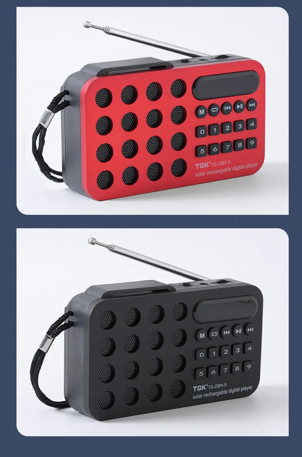Portable FM Radio Rechargeable Mini Solar Bluetooth Speaker With USB TF Card MP3 Music Player Wireless Speaker FM Radio Receiver