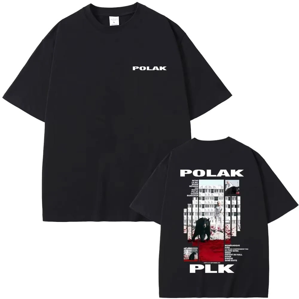 Rapper Plk Polak Graphic 100% Cotton T-shirt Unisex Hip Hop Fashion Short Sleeve Men’s Casual Retro Streetwear Top