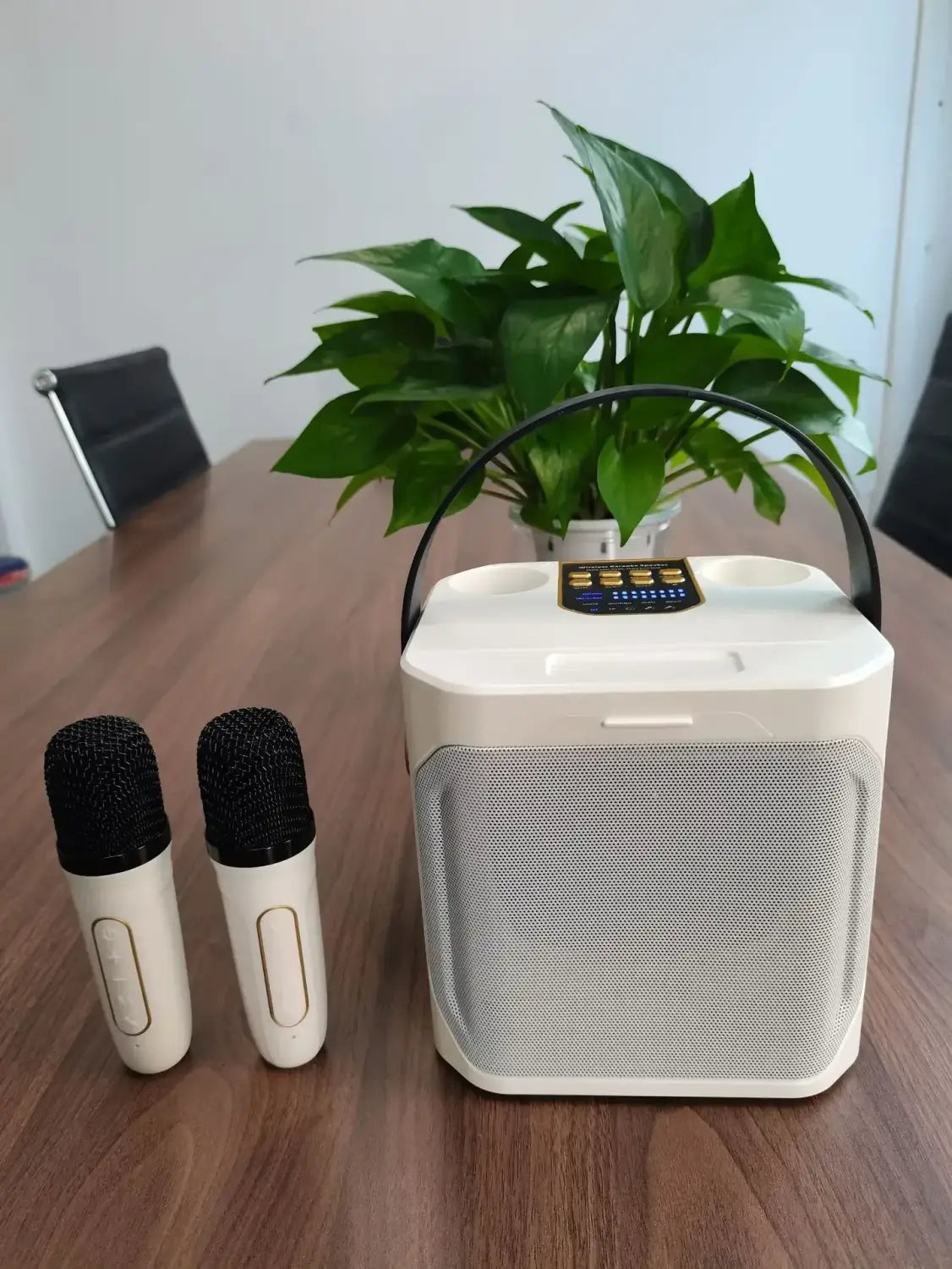 360 Stereo Surround Karaoke With Dual Microphone High Power Bluetooth Speaker Boombox Portable Waterproof Wireless Subwoofer