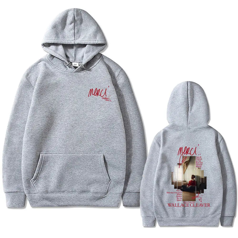 Rapper Wallace Cleaver Merci Hoodie Men Women Hip Hop Fashion Pop Music Streetwear Male Casual Fleece Vintage Pullover Hoodies