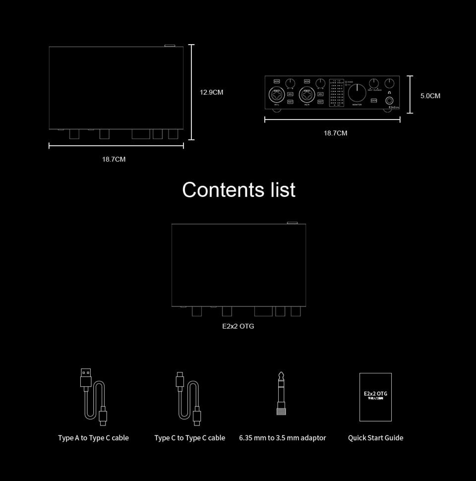 NEW TOPPING E2x2 OTG Professional audio interface 2 in 2 out sound card 8 DAW and 6 LoopBack channels SPDIF output expansion