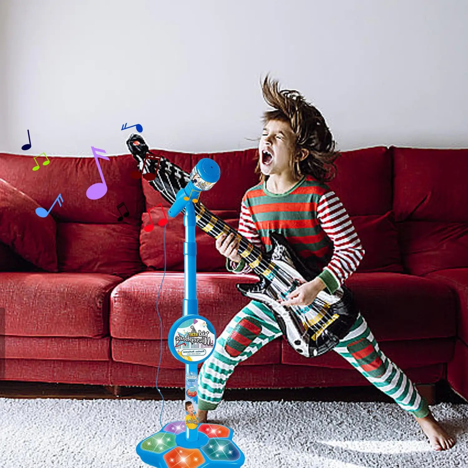 Musical Microphone Speaker With Popular Song Music Instrument Toys Brain-Training Educational Toy Birthday Gift for Girl Boy