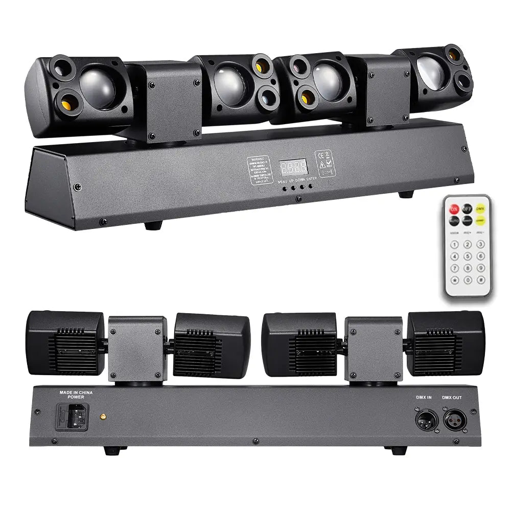 80W LED Moving Head Beam Lights Remote Control Dual-Head Disco Party RGBW DMX512 DJ Equipment Stage Lighting For Event Club Xmas