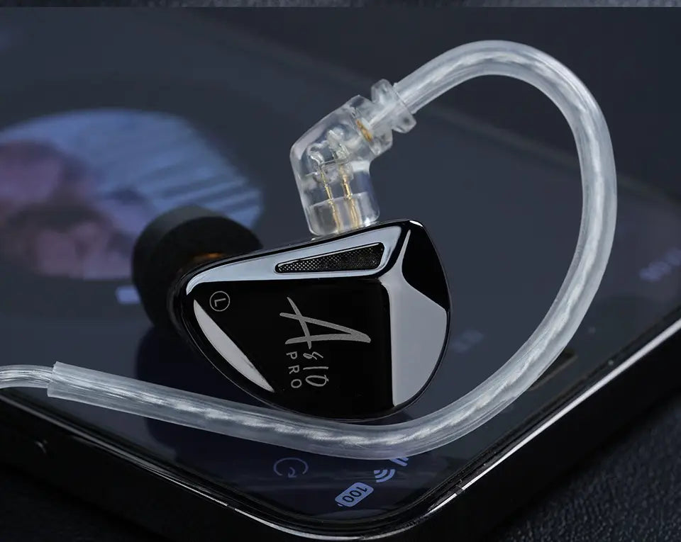 KZ AS10 PRO In Ear Earphones DJ Gaming Music 5BA Headsets Silver-Plated Oxygen-Free Copper IEM Cable