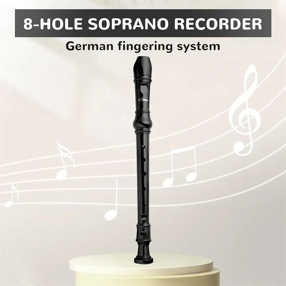 SWAN 8-hole treble Recorder A classroom instrument for beginners with cleaning rod A favorite gift（German fingering）