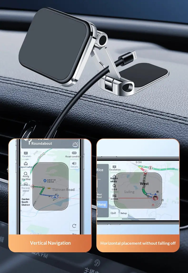 Suction Type Car Mobile Phone Stand Strong Magnetic Attraction Foldable Air Outlet Instrument Panel Adhesion Navigation Stand