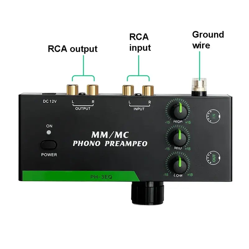 Versatile Turntable Amplifier Professional MM MCs Phonoes Preamp With Adjustable 3 Band EQs For Vinyls Record Player Systems