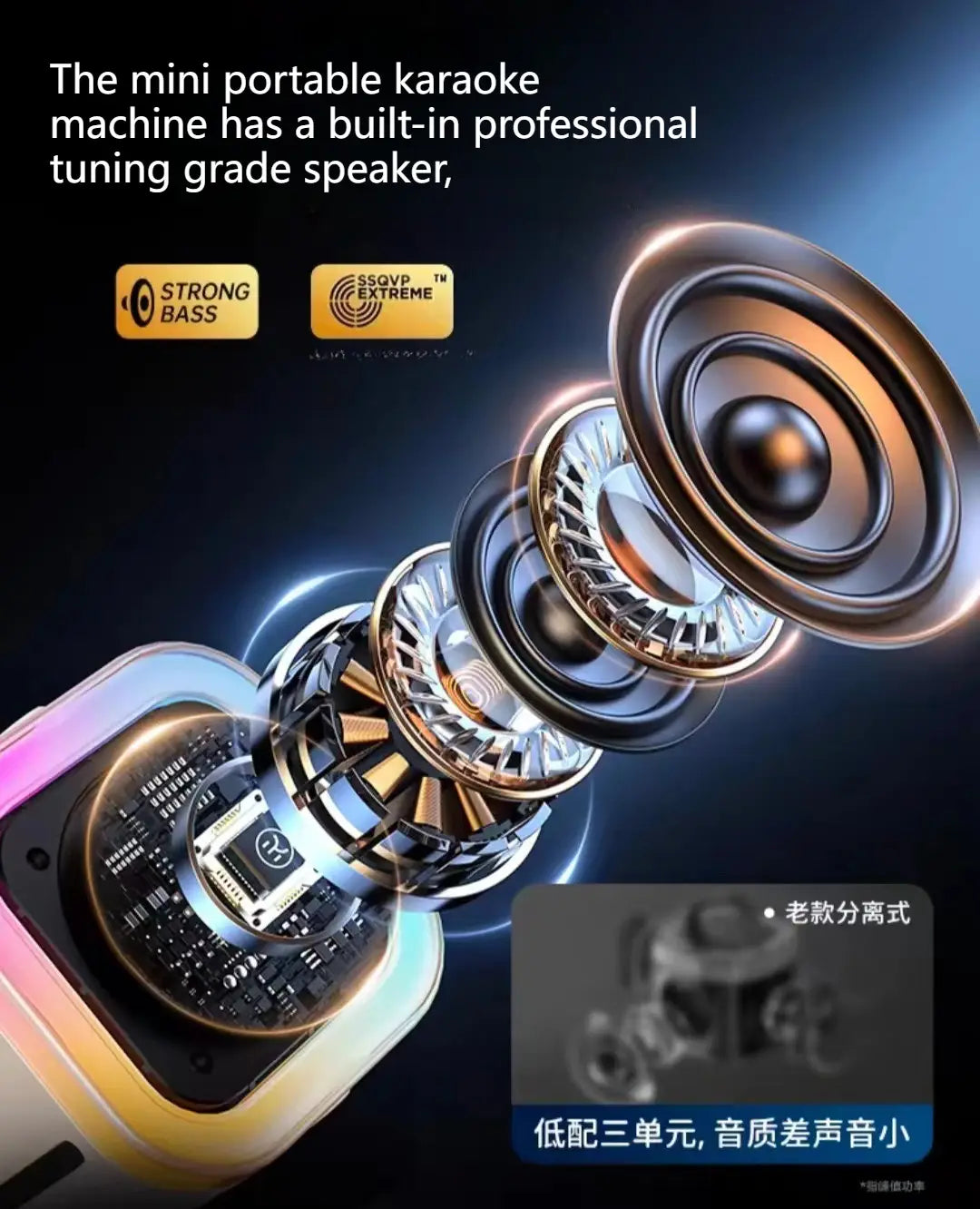 Karaoke Machine for Kids Adults Portable Bluetooth Mini Karaoke Microphone Singing Speaker Player with Wireless Mic,Home Party