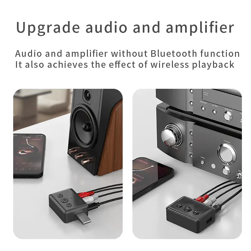 Wireless Audio Receiver Bluetooth 5.4 Stereo Music Adapter Support 3.5mm AUX RCA U-Disk Playback For Car Speaker Amplifier Kit