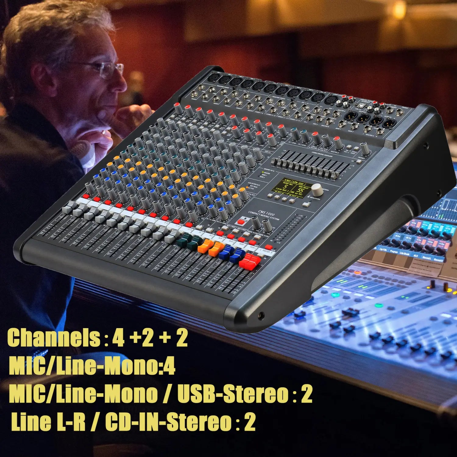Betagear Audio Mixer CMS1000-3 Original Logo Consola Digital Dj Table Mixing Desk Professional Stage Aduio Equalizer Processor