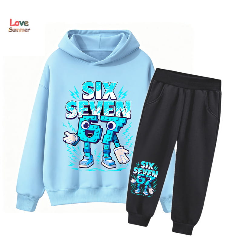 67 Six Seven hoodie pant 2pcs boys girls Italian Brainrot Kid Girl Sweatshirt 2pcs Suit Hoody Baby Casual Tracksuit