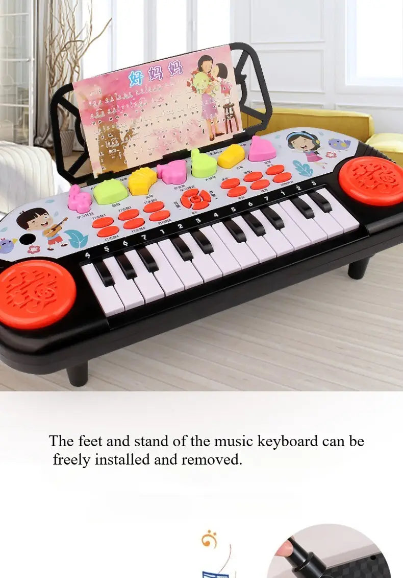 24 Keys Piano Keyboard Interactive Learning Toy with Demo Song Musical Gift for Kids Ages 3-6 Early Education Tool Birthday Gift