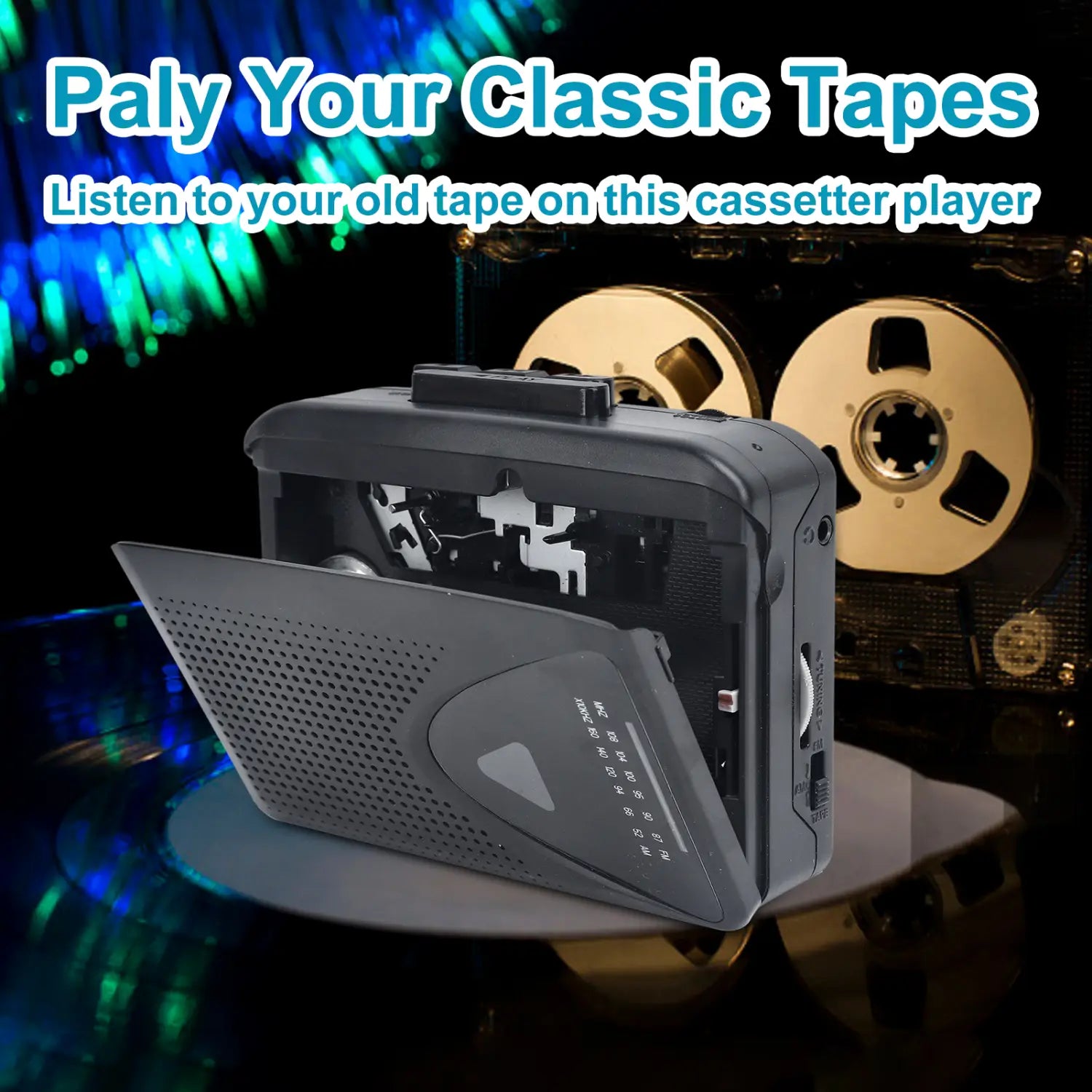 Tape Cassette Player Walkman Cassette Player Portable Speaker Multiple Power Supply Methods AM/FM Radio Function Music Player
