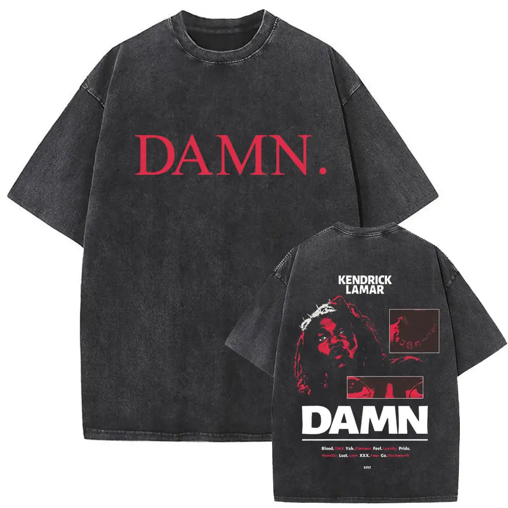 Limited Rapper Kendrick Lamar They Not Like Us Washed Vintage T-shirt Summer Men Women Hip Hop Oversized Street Crewneck T Shirt